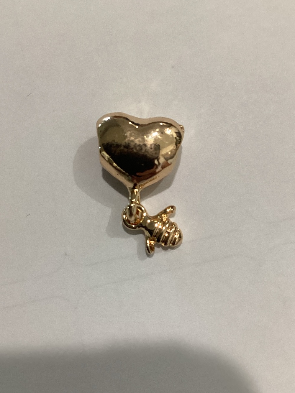 Gold Heart with Bee Charm Pendant